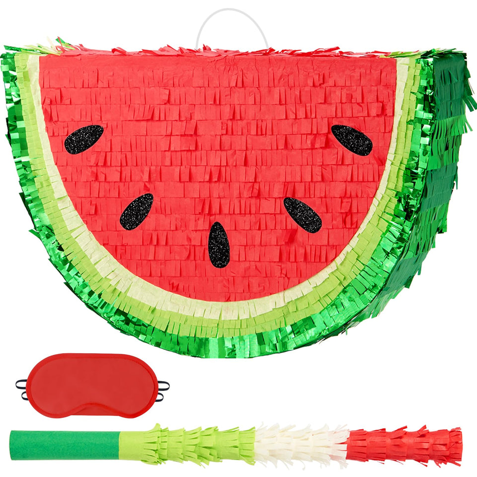 WERNNSAI Watermelon Pinata front view for vibrant summer party decor.