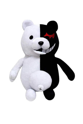 Werycos black-and-white bear plush front view with ultra-soft fabric.