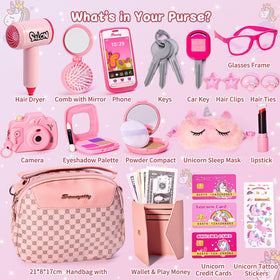 WESAYEE princess purse with wallet and comb for portable dress‑up fun.