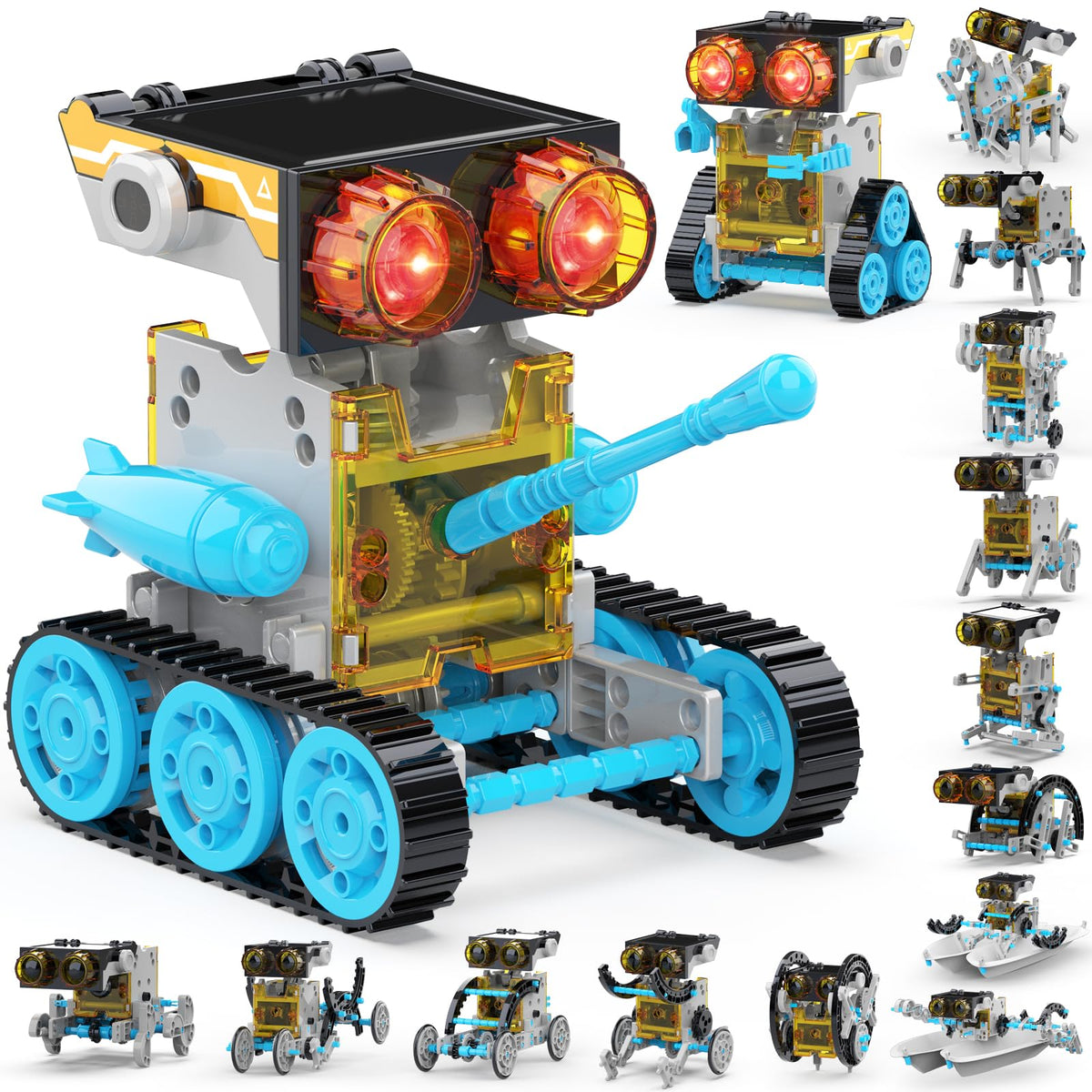 Wesfuner 30-in-1 solar robot kit front view for STEM learning