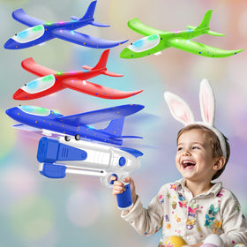 Wesfuner foam airplane launcher 3pack shown outdoors for ultra-long glide distance.