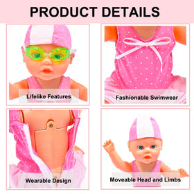 WesGen auto-swim doll activates on water contact for hands-free fun