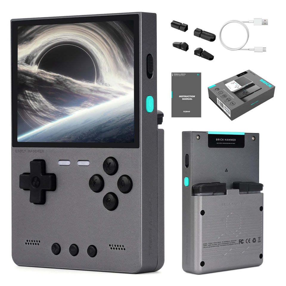 Trimui Brick Hammer front view shows portable retro design for on-the-go gaming