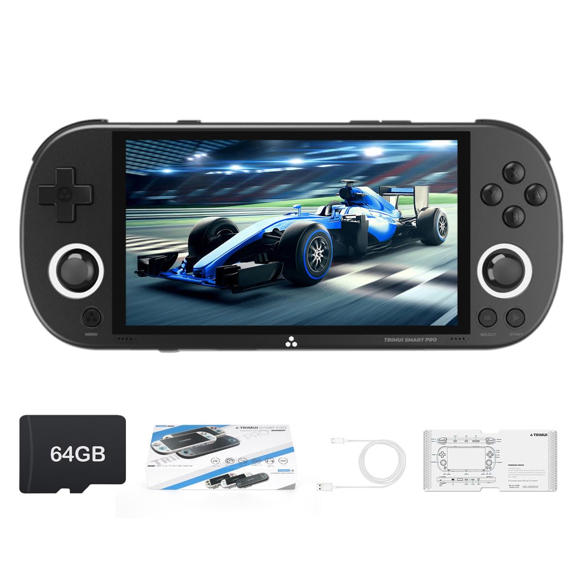 WESICH Trimui Smart Pro displays a crisp 4.96-inch IPS screen for immersive handheld play.