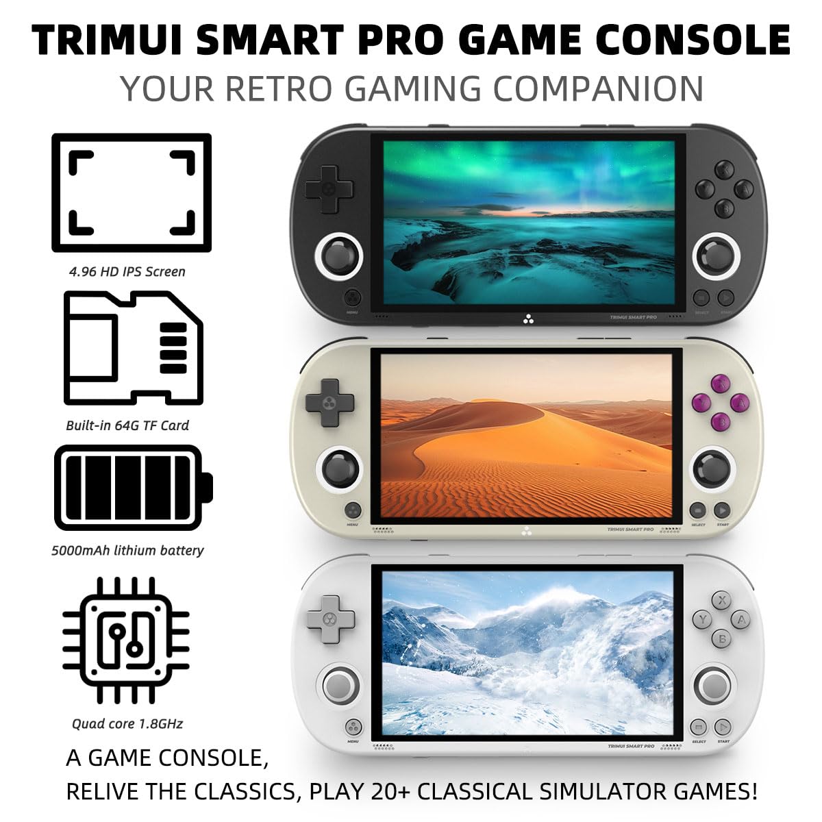 WESICH Trimui Smart Pro with 64GB storage ready to house a growing game library.