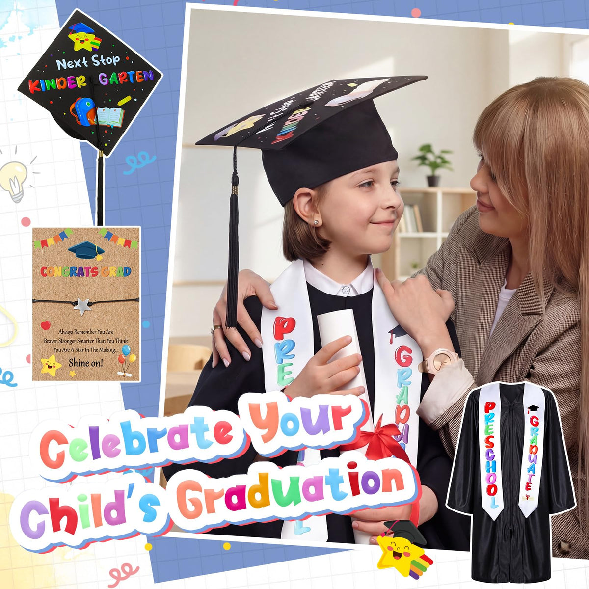 Wesiti cap and gown with adjustable features for best fit