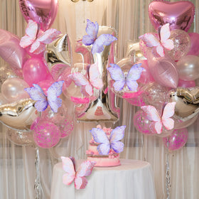 Wesiti 3D butterfly inserts create a dimensional table decor effect.
