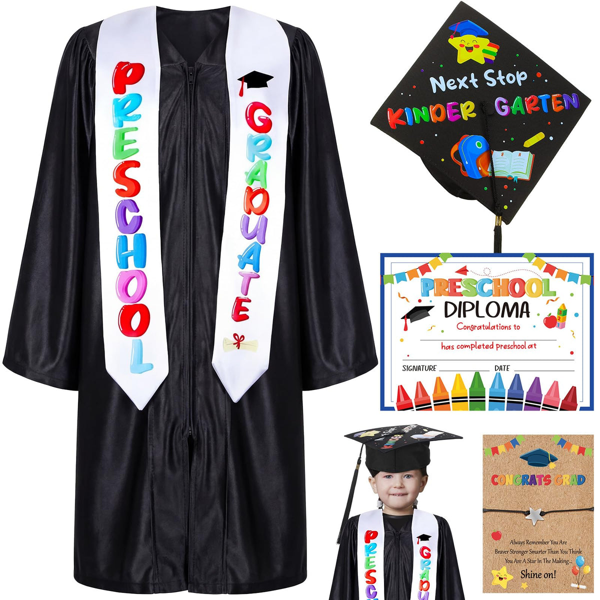 Wesiti cap with tassel ready for preschool graduation ceremony