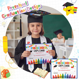 Wesiti graduation stole printed PRESCHOOL GRADUATE for a celebratory look