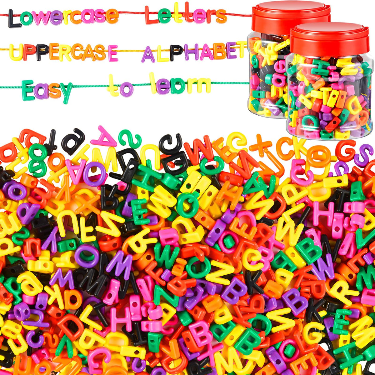 Wesiti Lacing Letters Beads alphabet set for engaging word-building play