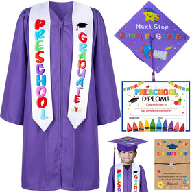 Wesiti preschool-cap-purple with tassel, a festive headpiece for early graduation ceremonies.