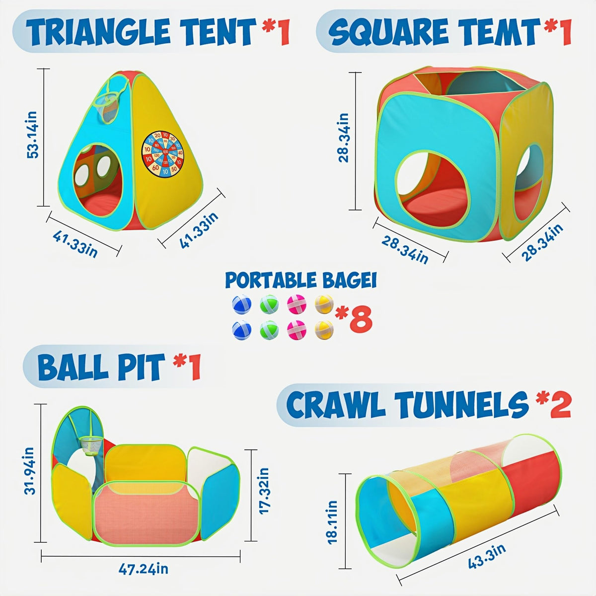 WESKMENS toddler tunnel set encourages active exploration and gross-motor skills.