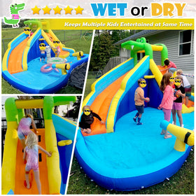 Wesoky water slide climbing wall for active play.