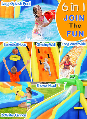 Wesoky water slide splash pool for refreshing backyard fun.