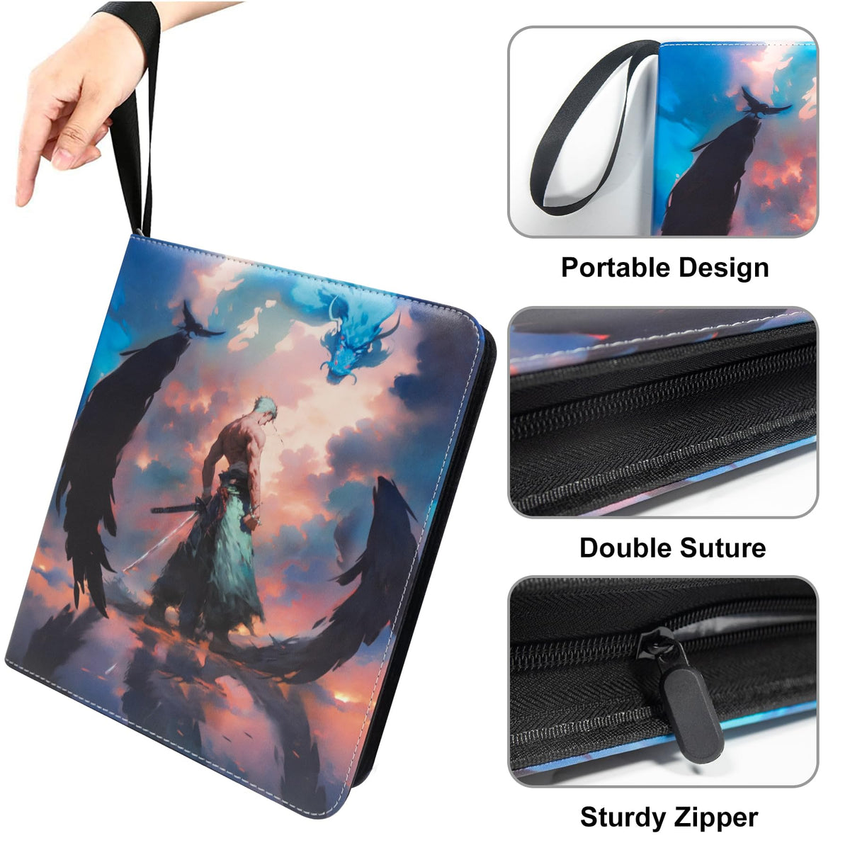 WEST TUNE portable design with wrist strap and zipper prevents lost cards.