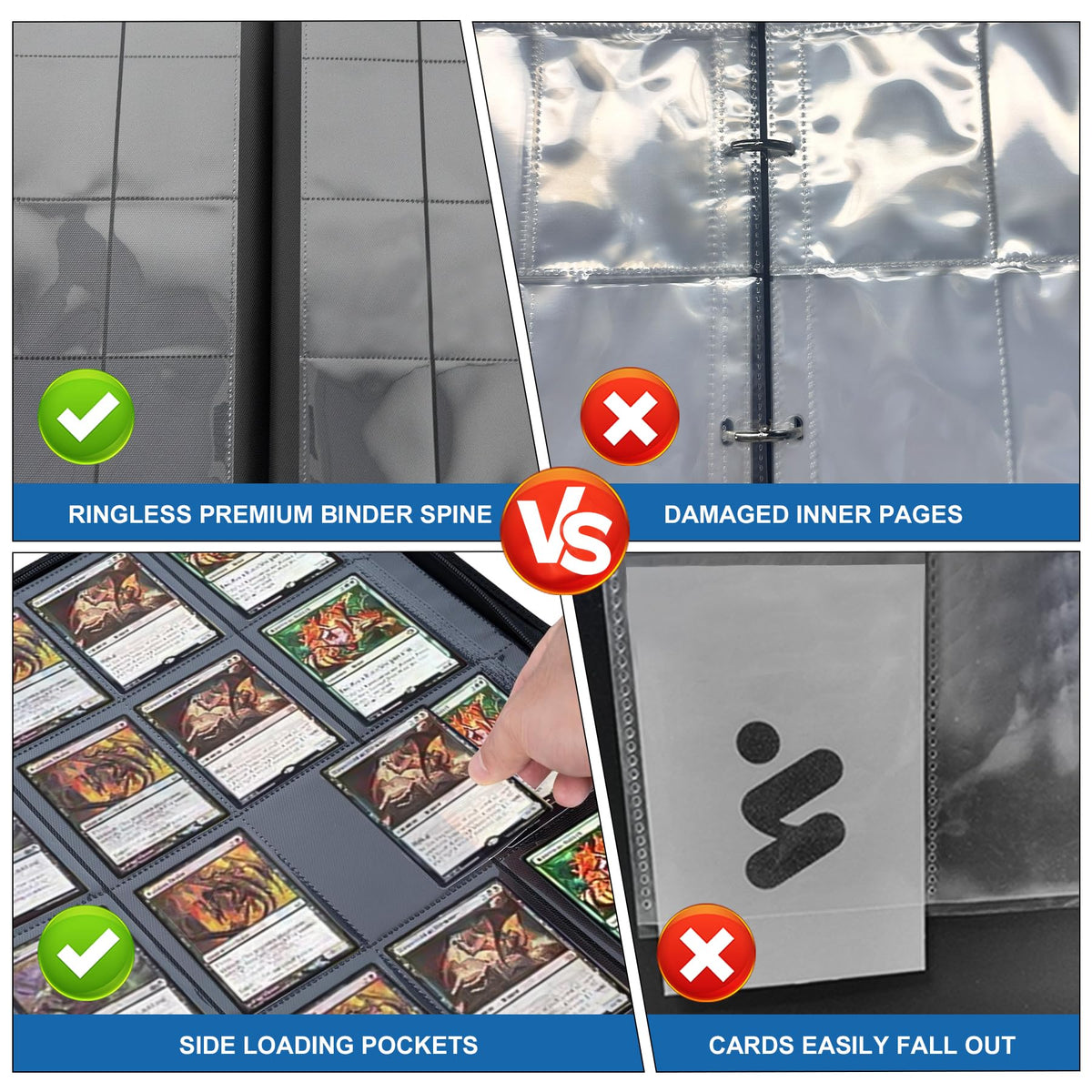 WEST TUNE binder demonstrates compatibility with standard trading cards