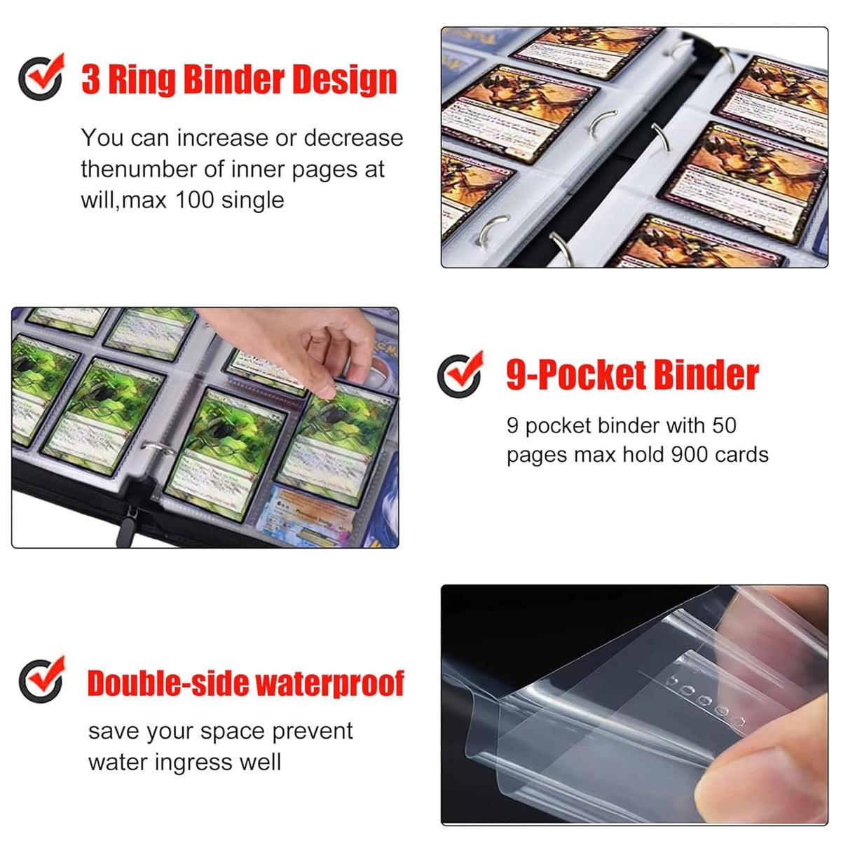 WEST TUNE waterproof PU cover shields cards from dust and moisture during storage.