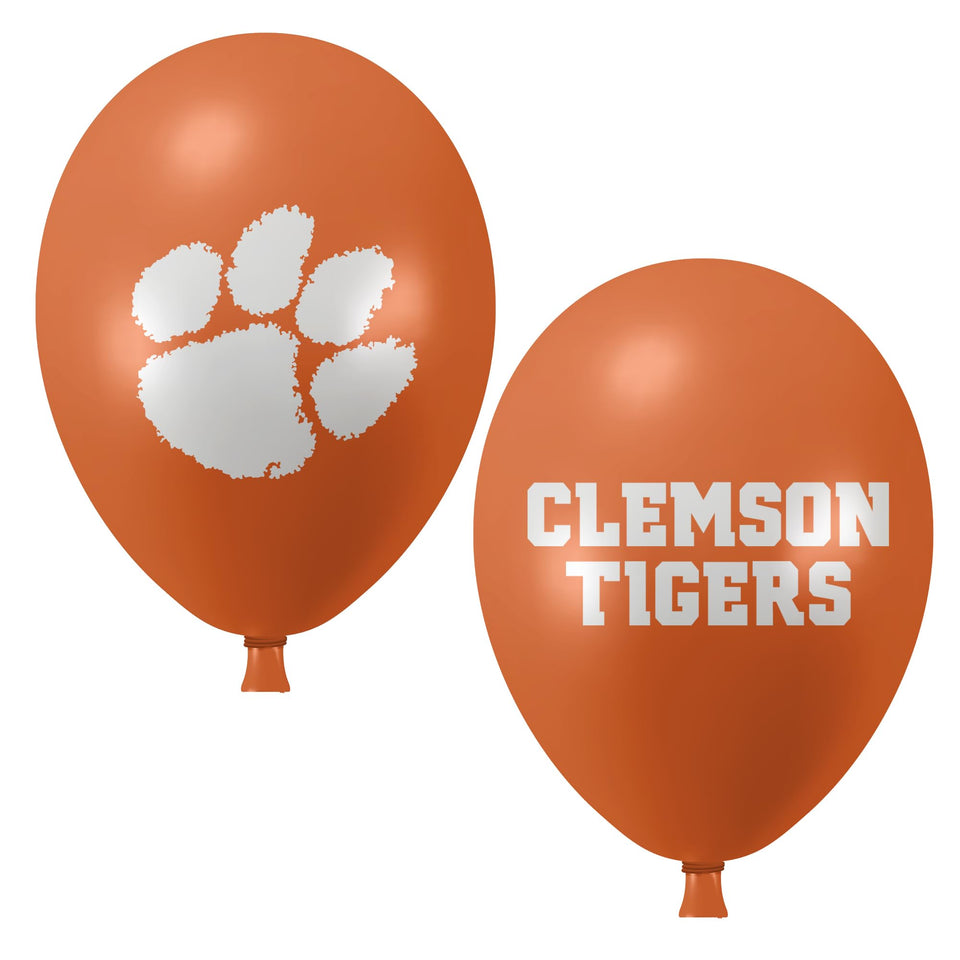 Westrick Clemson Tigers balloons with double-sided logos for eye-catching game day decor