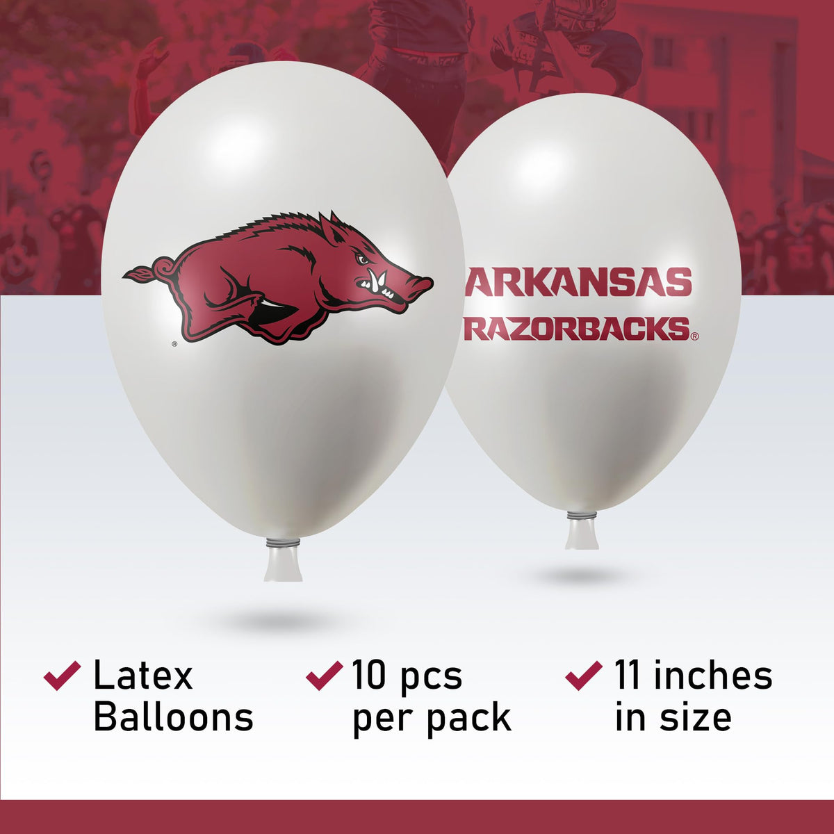Westrick licensed logos balloons provide eye-catching decor for game days and tailgates.