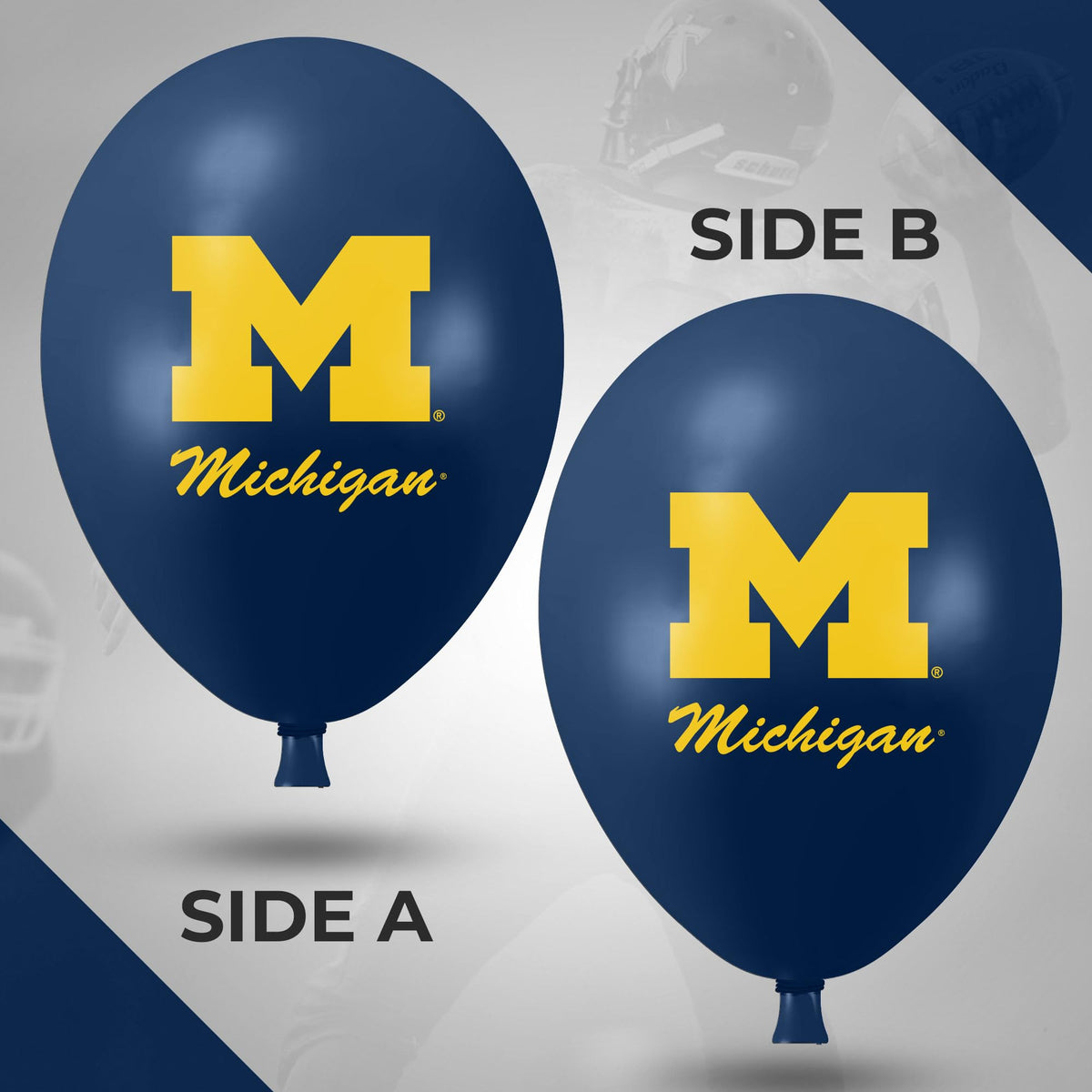 Westrick Michigan Wolverines 11-inch balloons offering long-lasting float time.