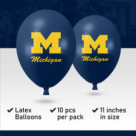 Officially licensed Wolverines logos on Westrick balloons for fan pride.
