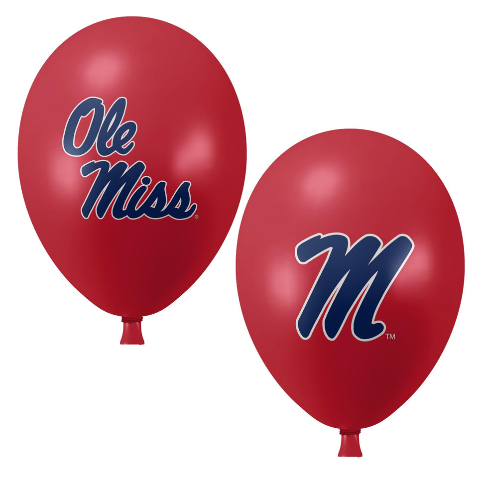 Westrick Ole Miss balloons front and back display for versatile game-day decor.