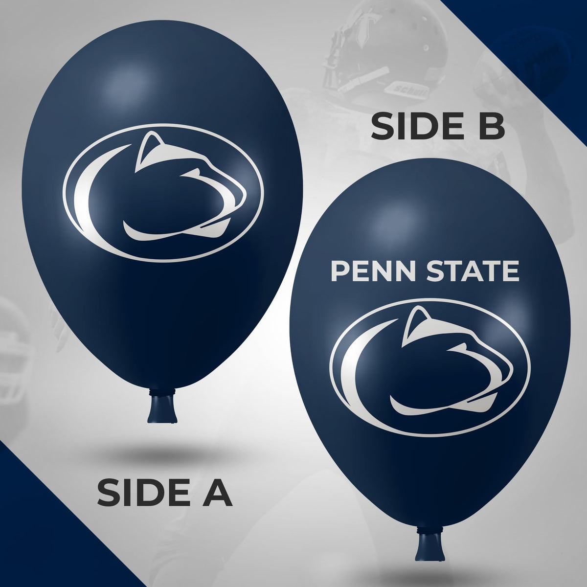 Westrick Penn State balloons, 11in back view visible from all angles.