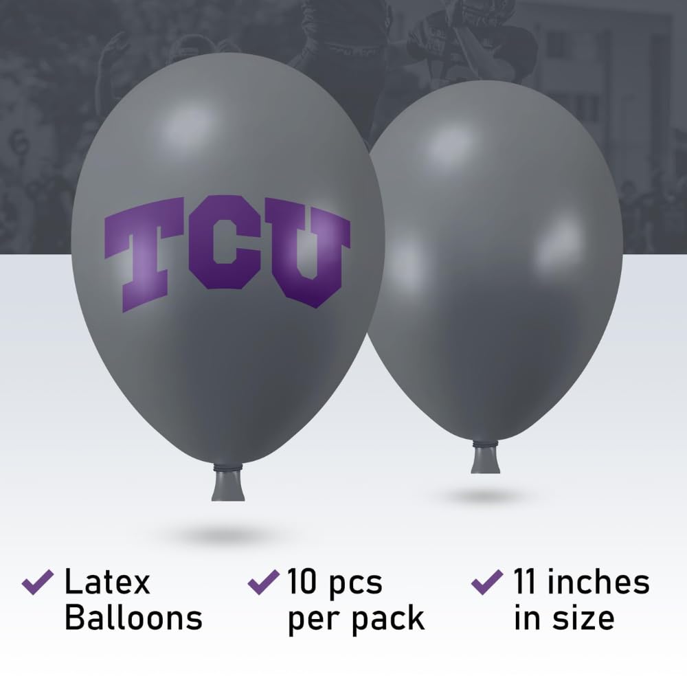 Westrick TCU Horned Frogs 10-pack balloons boost party visibility