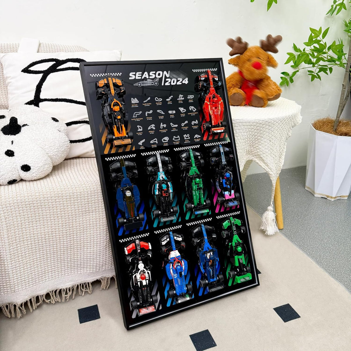 WETCEAOM display wallboard helps organize LEGO Speed Champions collection neatly on the wall