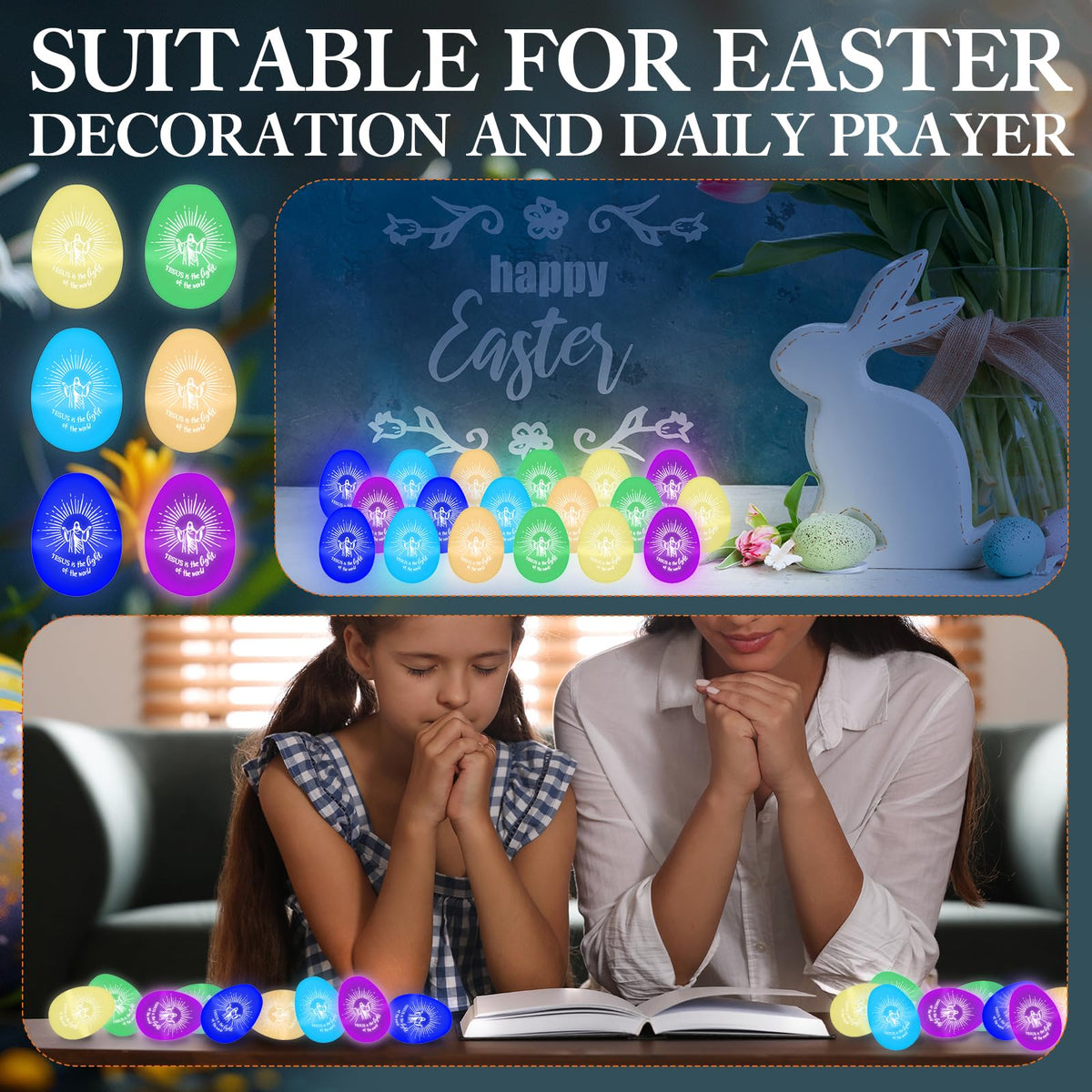 Wettarn 102-piece glow egg set supports kid-friendly hunts