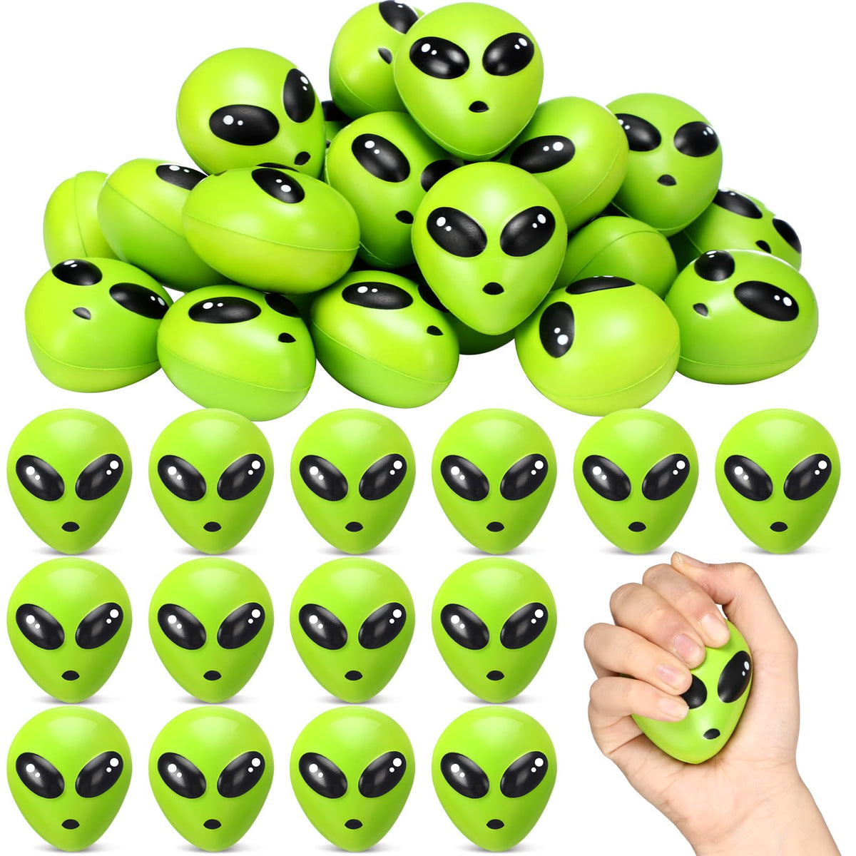Wettarn alien stress ball pack front view, ideal desk decor and quick relief.