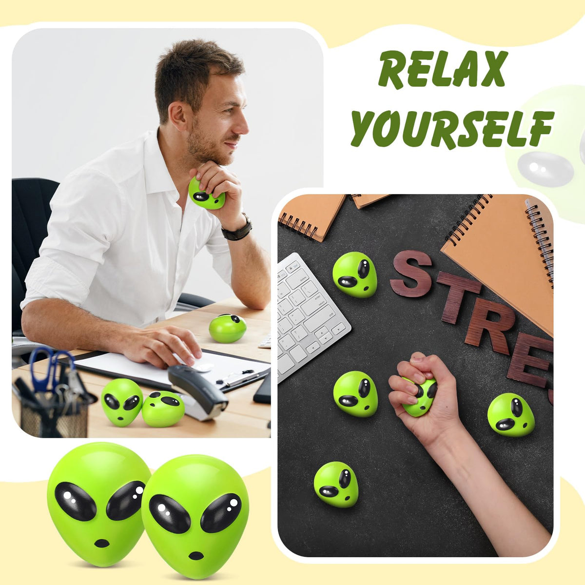 Wettarn alien-themed party favors pack for Halloween or Christmas gatherings.