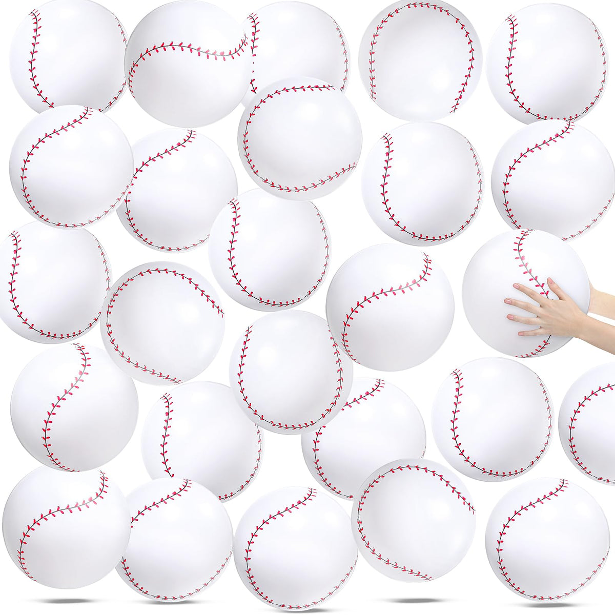 Wettarn baseball beach balls 24-pack, uninflated, ideal for bulk party favors.