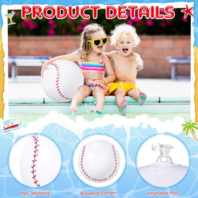 Wettarn inflatable baseball ball, inflated, ready for poolside games.
