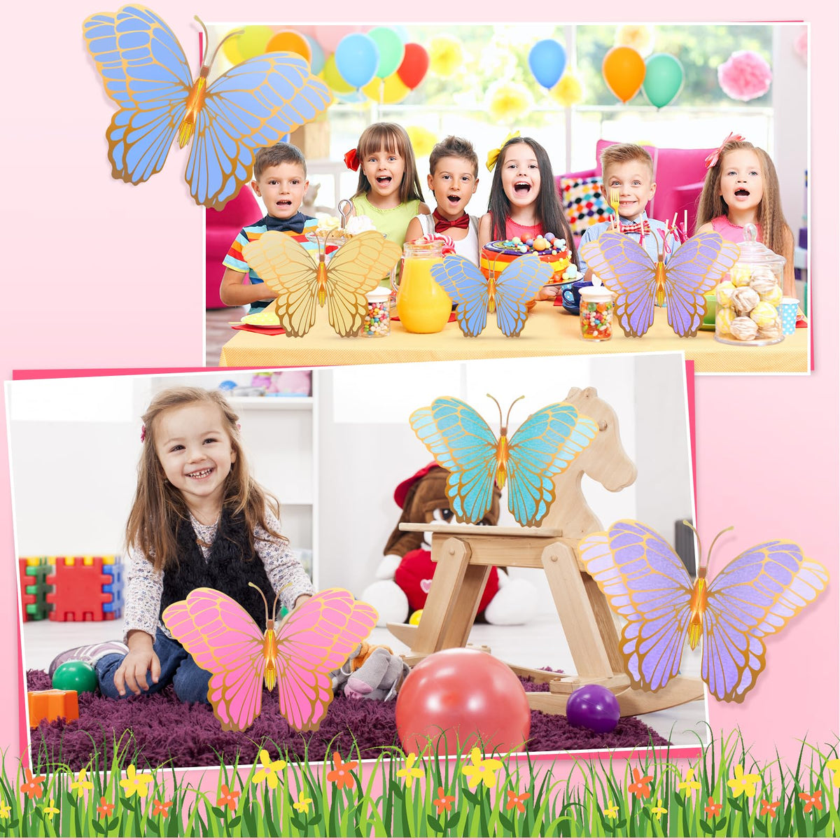 Wettarn butterfly centerpieces 3D pastel-mix, brightens baby showers and weddings with soft hues.
