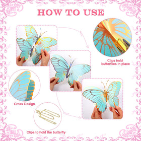 Wettarn butterfly centerpieces 3D purple-pink, adds color and dimension to dessert displays.