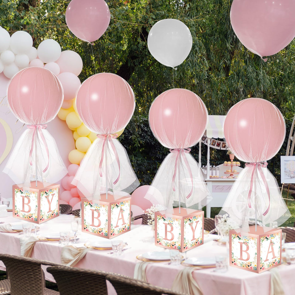 Wettarn pink tutu balloon centerpiece with box and stand for baby shower decor