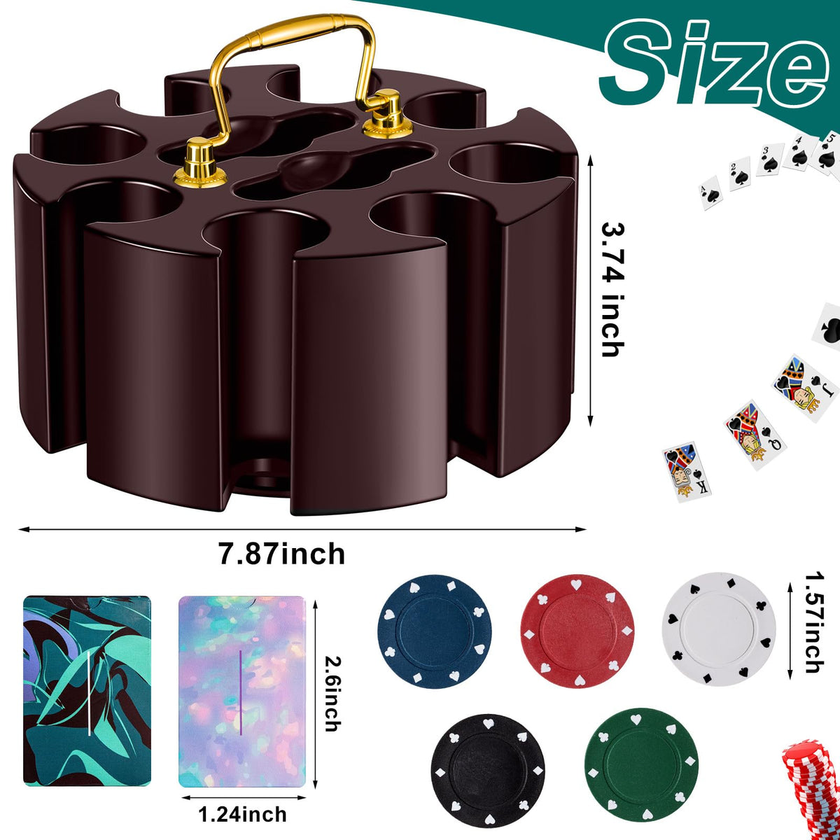 Wettarn 200-count poker chips in classic color set for varied stakes