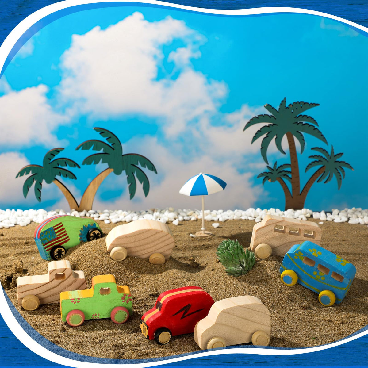 Wettarn wooden cars for classroom and party play