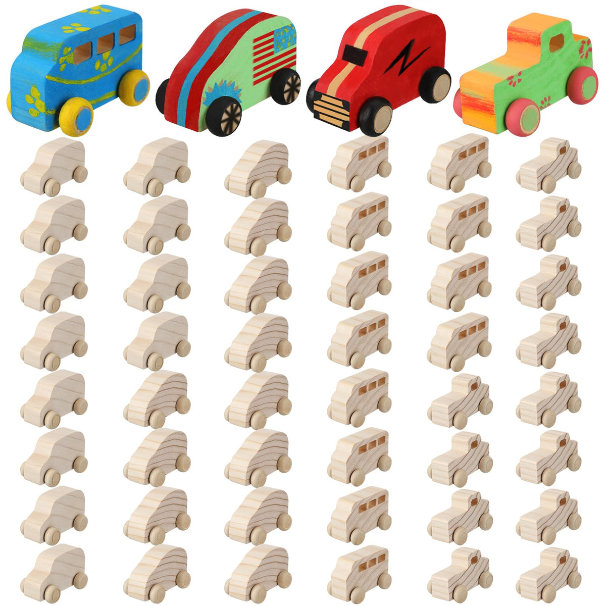 Wettarn wooden cars kit ready for painting and display