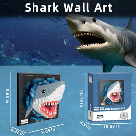 WEUYUIAF mini blocks close-up highlighting precise micro bricks for intricate shark details