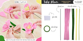 WeVeel Chenille Stem Flower Kit Daisy bloom for easy, family-friendly activity