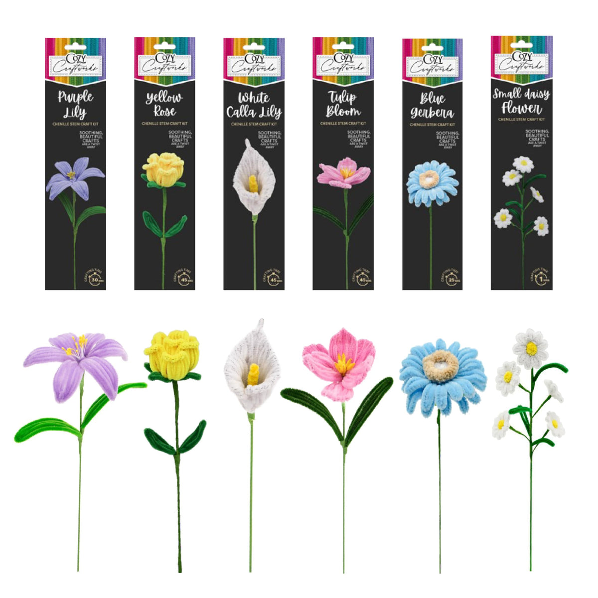WeVeel Chenille Stem Flower Kit Lily bloom for a ready-to-display centerpiece
