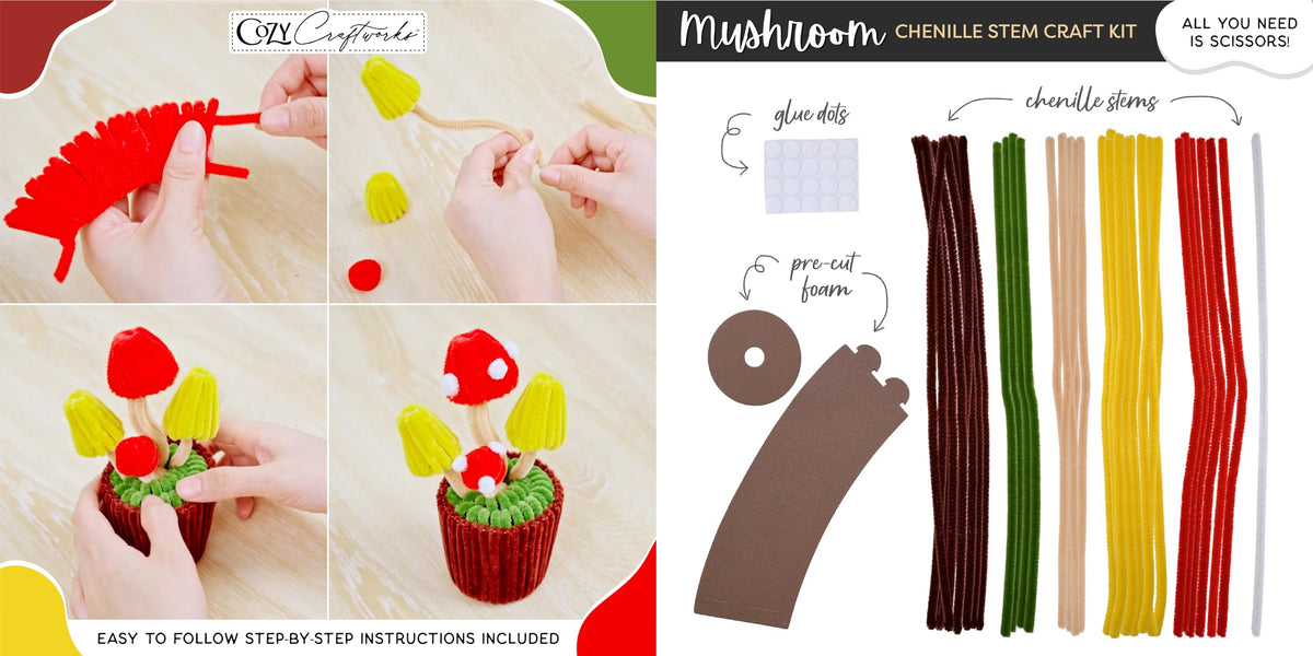 WeVeel Cozy Craftworks Chenille Stem Kit solo crafting session promotes relaxation
