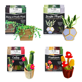 WeVeel Cozy Craftworks Chenille Stem Kit plants design close-up showcases vibrant decor ideas