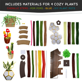 WeVeel Cozy Craftworks Chenille Stem Kit step-by-step guides demonstrate beginner-friendly crafting