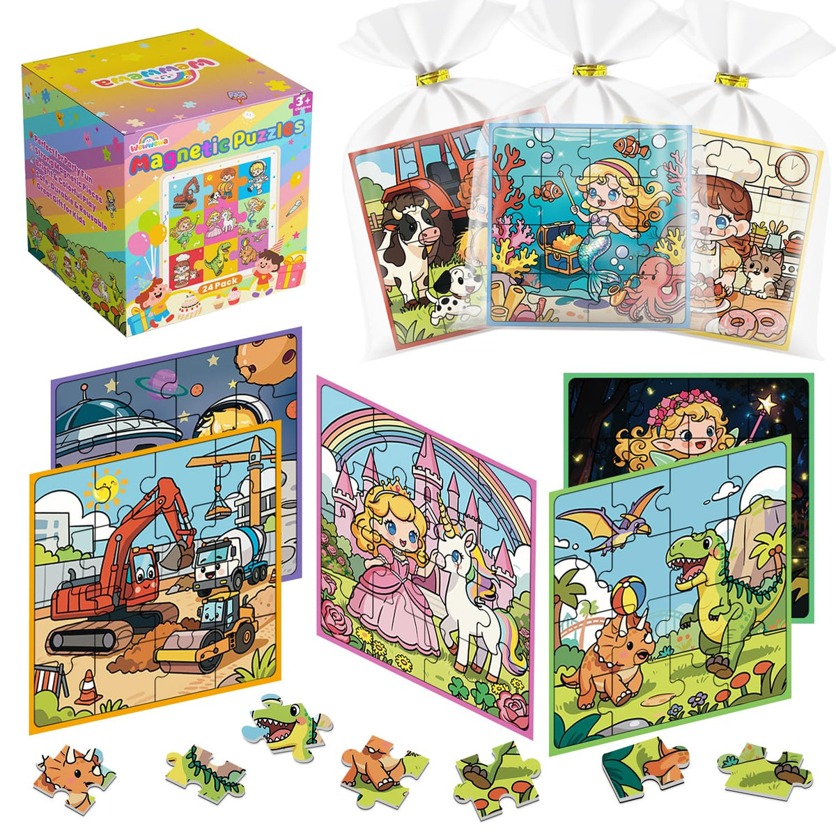 Wewwewa traffic magnetic puzzle promotes fine motor skills during play