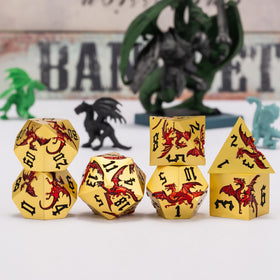 weyano dragon dice set on tabletop ready for campaign sessions