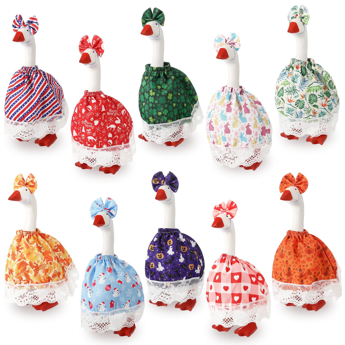 Weysat 7-inch desk goose Valentines outfit, adds festive charm to your desk decor.