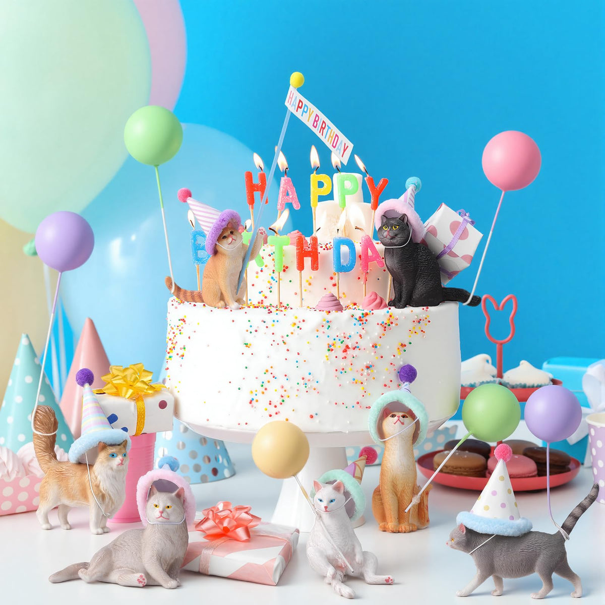 Weysat cat cake toppers elevate cupcakes with adorable cat charm.